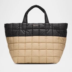 VEE Collective Quilted Black and Cream Tote